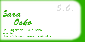 sara osko business card
