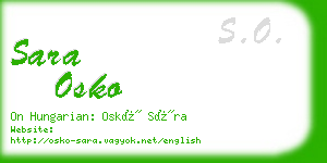 sara osko business card
